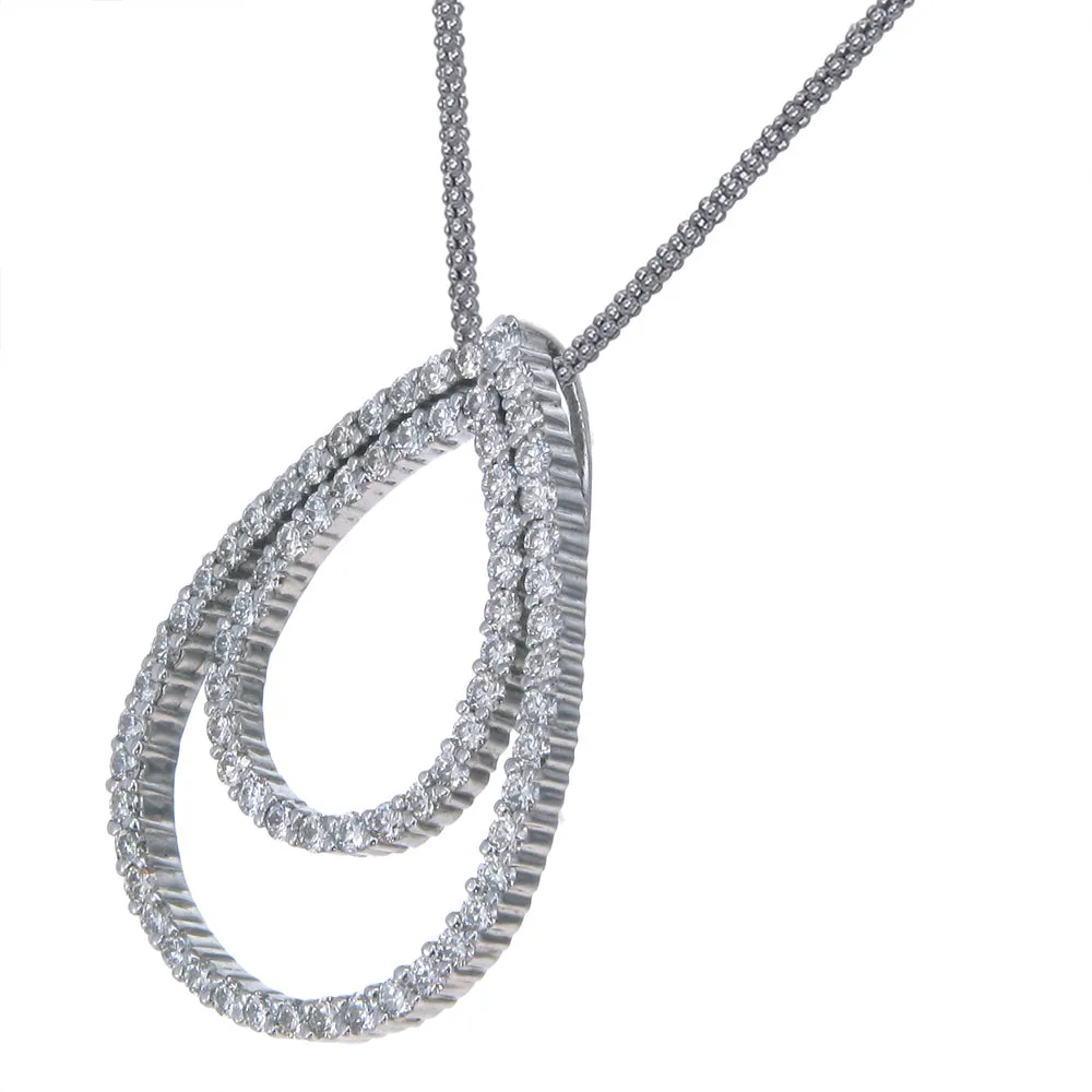 0.90 cttw Diamond Pendant, Diamond Pear Pendant Necklace for Women in 18K White Gold with 18 Inch Chain, Prong Setting