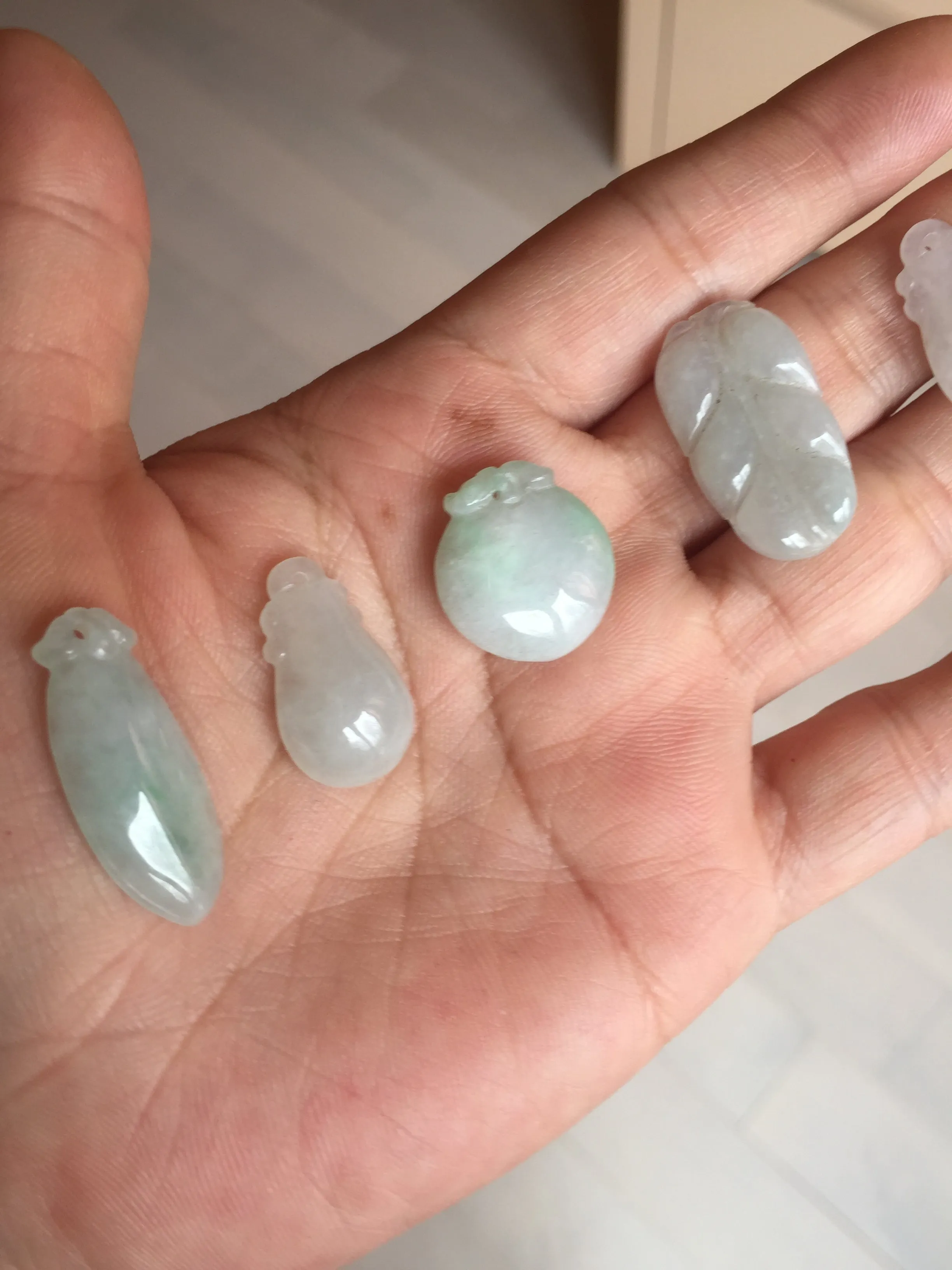 100% natural type A icy watery sunny green/purple/clear small Jadeite Jade pendant group BL47