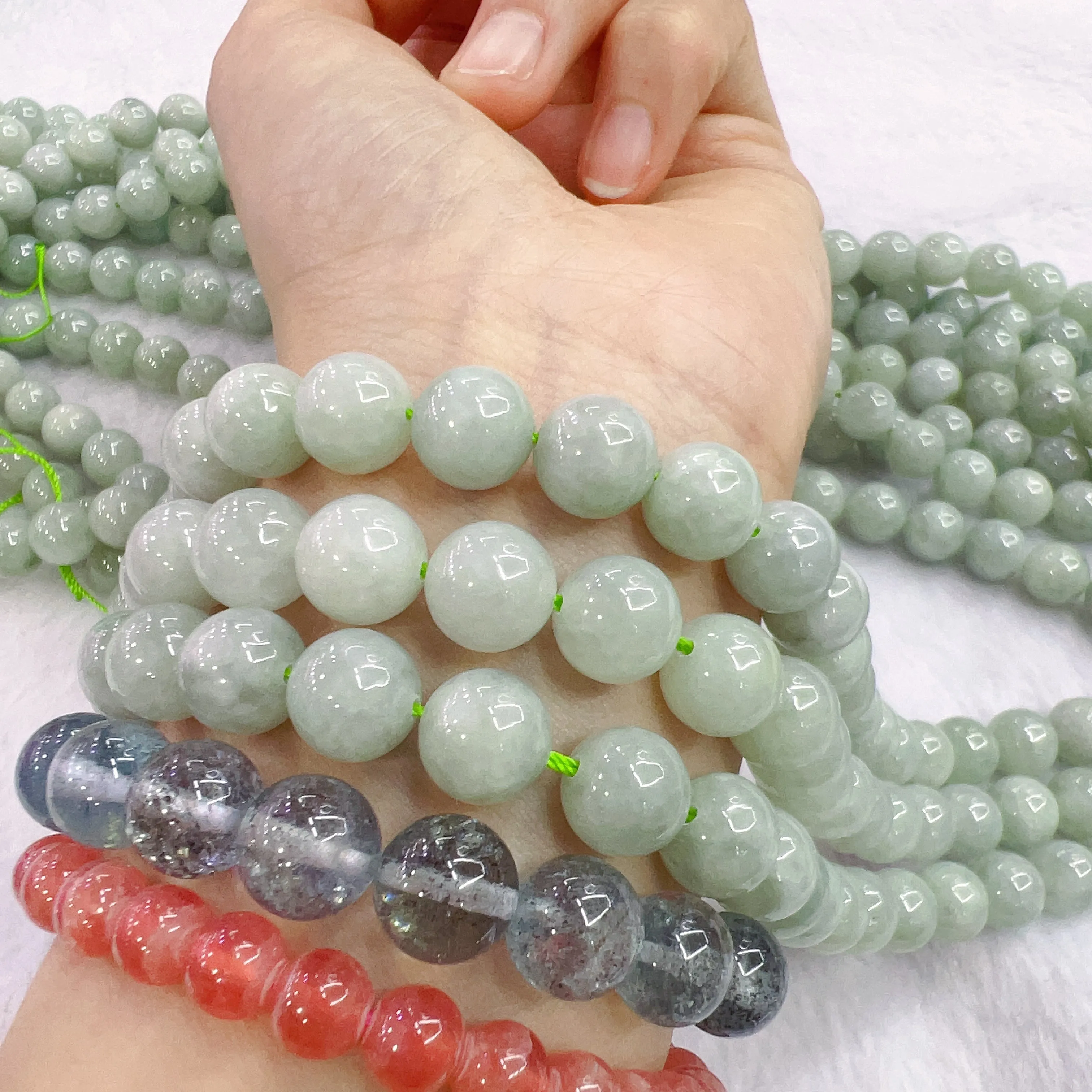 10mm Genuine Jadeite Round Bead Strands DIY Jewelry Making Project