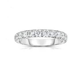 14k White Gold French Cut Eternity Band SZ 6.5