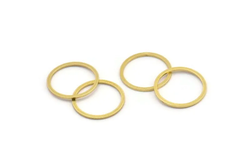 15mm Circle Connectors, 50 Raw Brass Circle Connectors (15x0.80mm) A3346