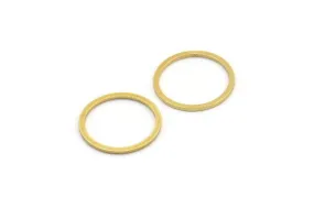 15mm Circle Connectors, 50 Raw Brass Circle Connectors (15x0.80mm) A3346