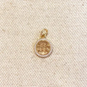 18k Gold Filled Mini Aquarius Zodiac Pendant