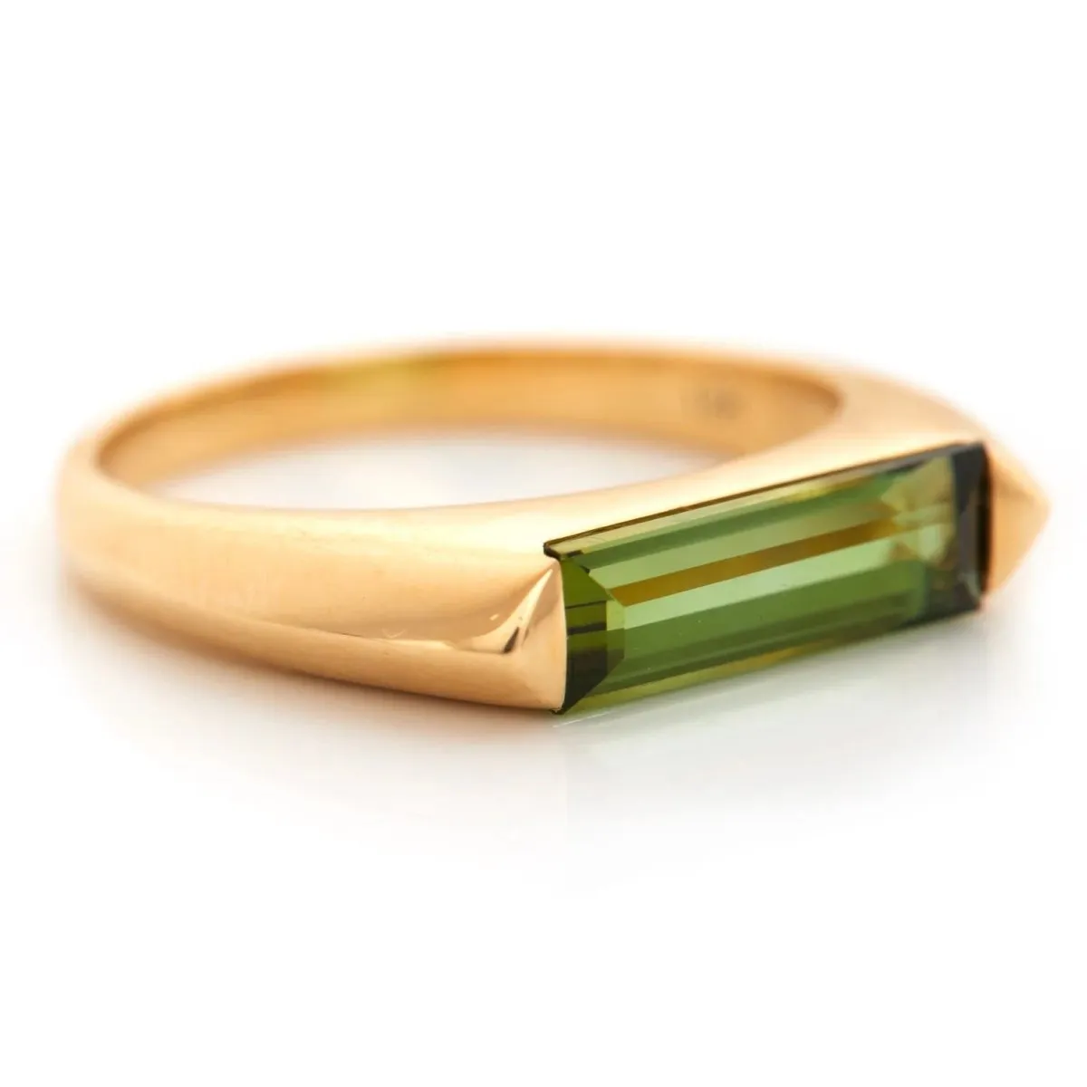 18k Gold Madison Tourmaline Bar Ring