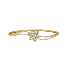 18K Yellow Gold & 0.3 Carat Diamond Bangle (6.8gm)