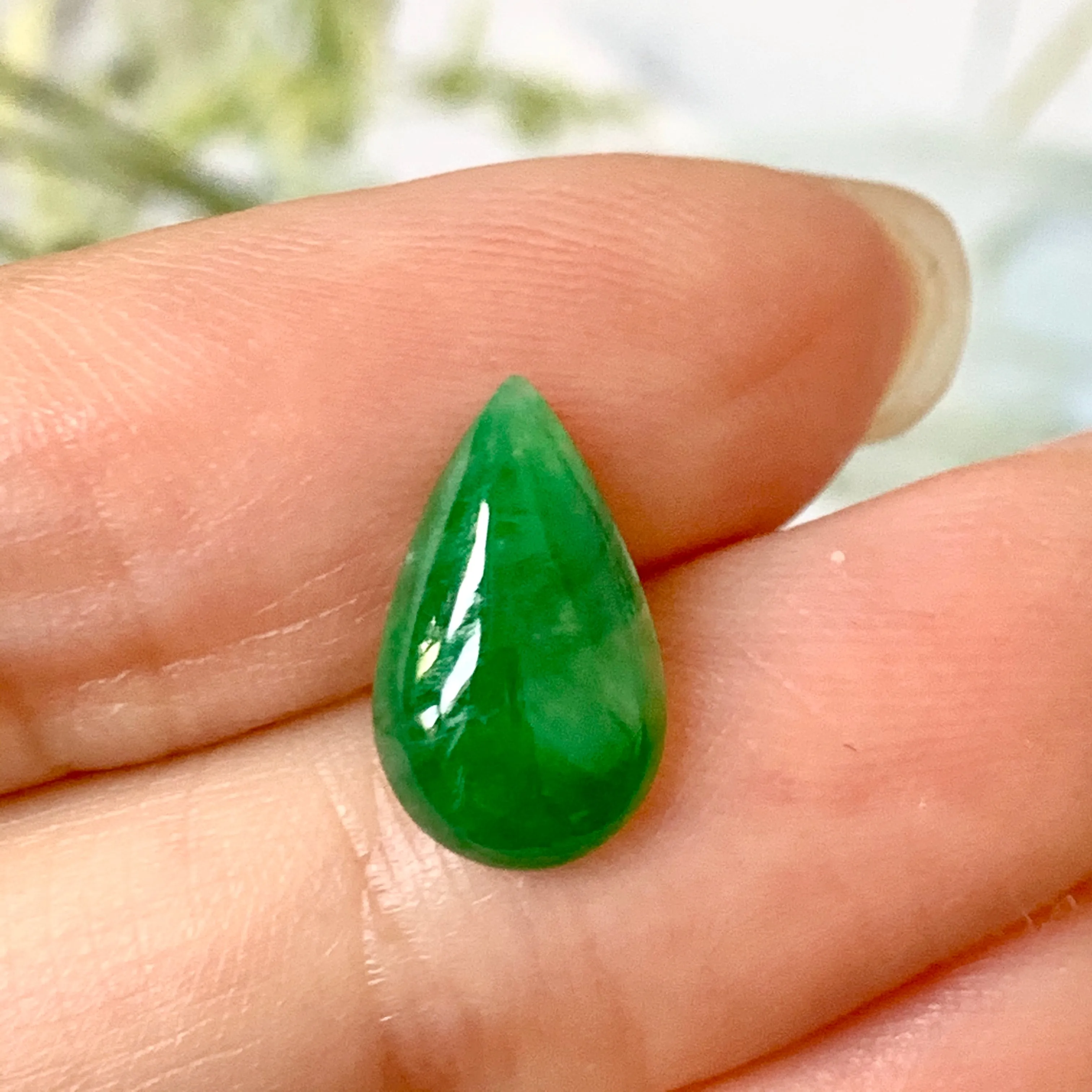 1.90ct A-Grade Natural Imperial Green Jadeite Pear Shaped Piece No.130265