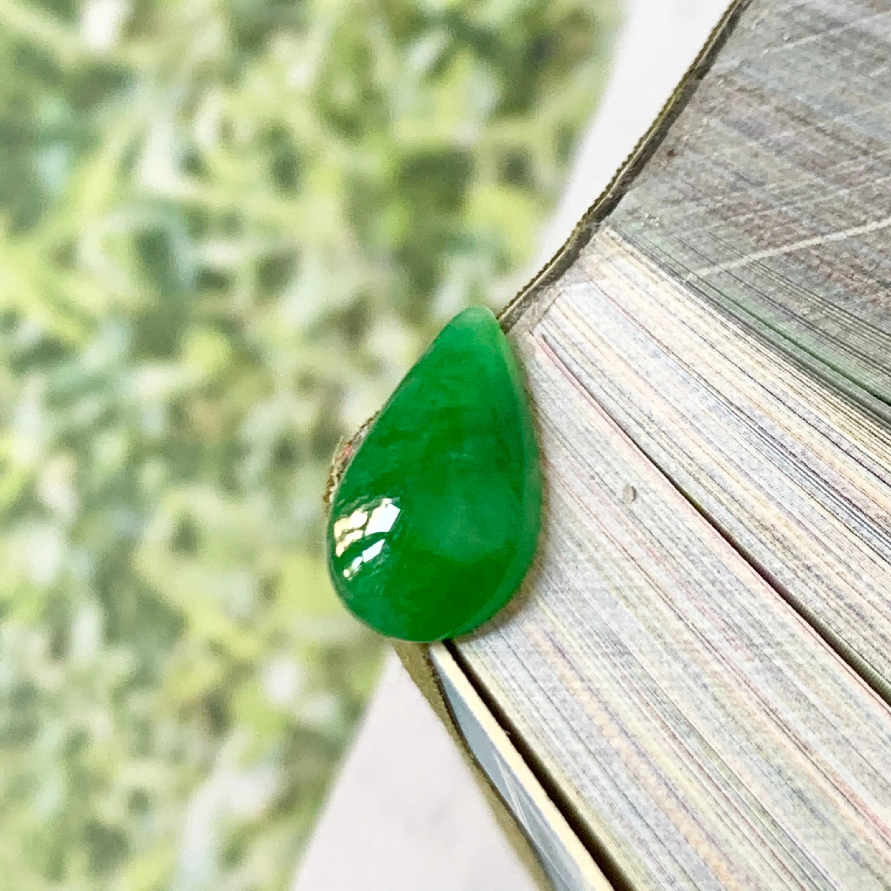 1.90ct A-Grade Natural Imperial Green Jadeite Pear Shaped Piece No.130265