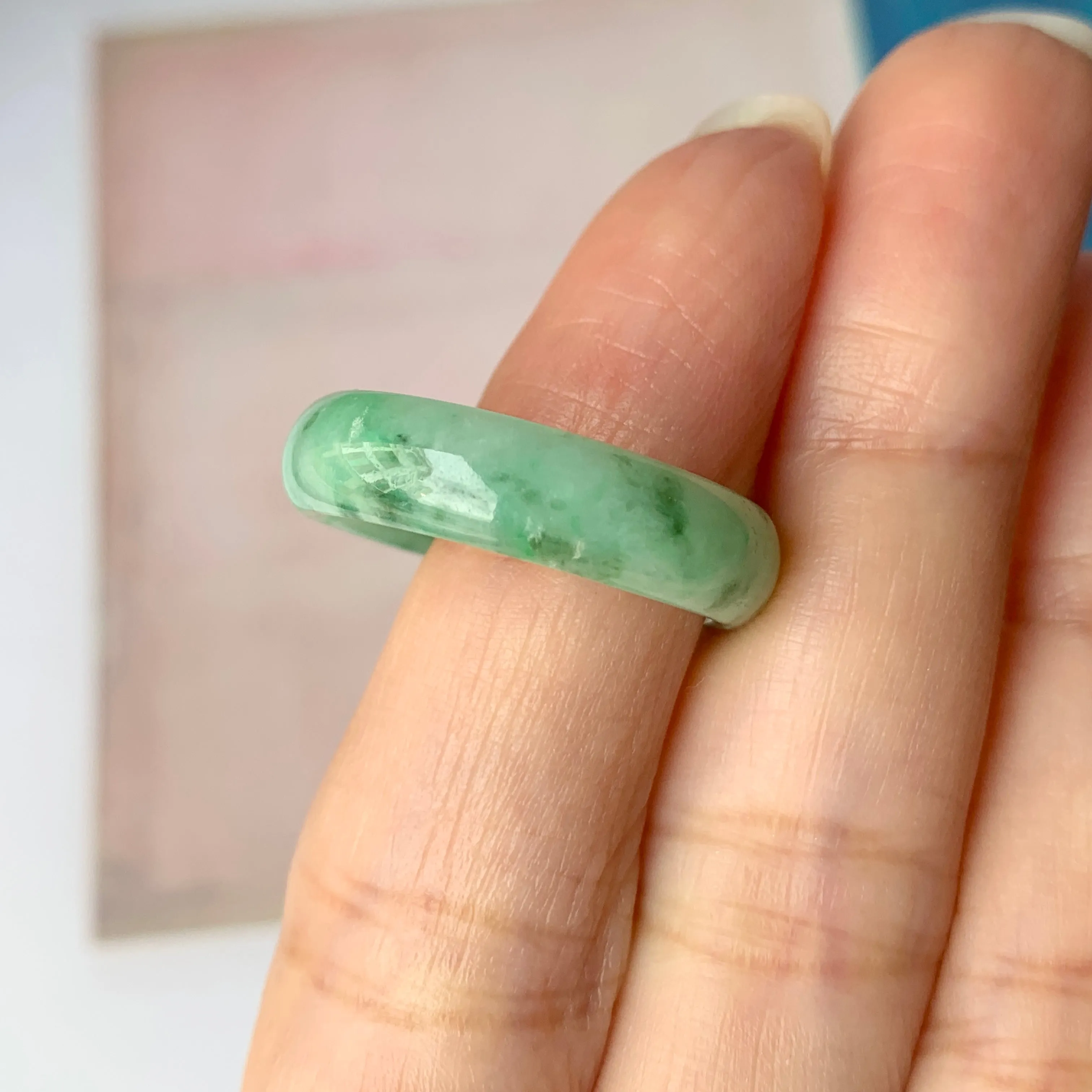 19.3mm A-Grade Natural Jadeite Bespoke Joseon Ring (Sakura Flower) No.162084