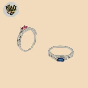 (2-5086-3) 925 Sterling Silver - Zircon Curb Ring