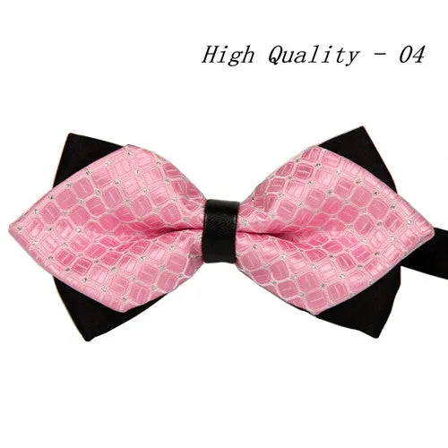 20 style summer men's neckwear neck self gold bow tie silver black silk fashion casual male pink bowtie wedding lote