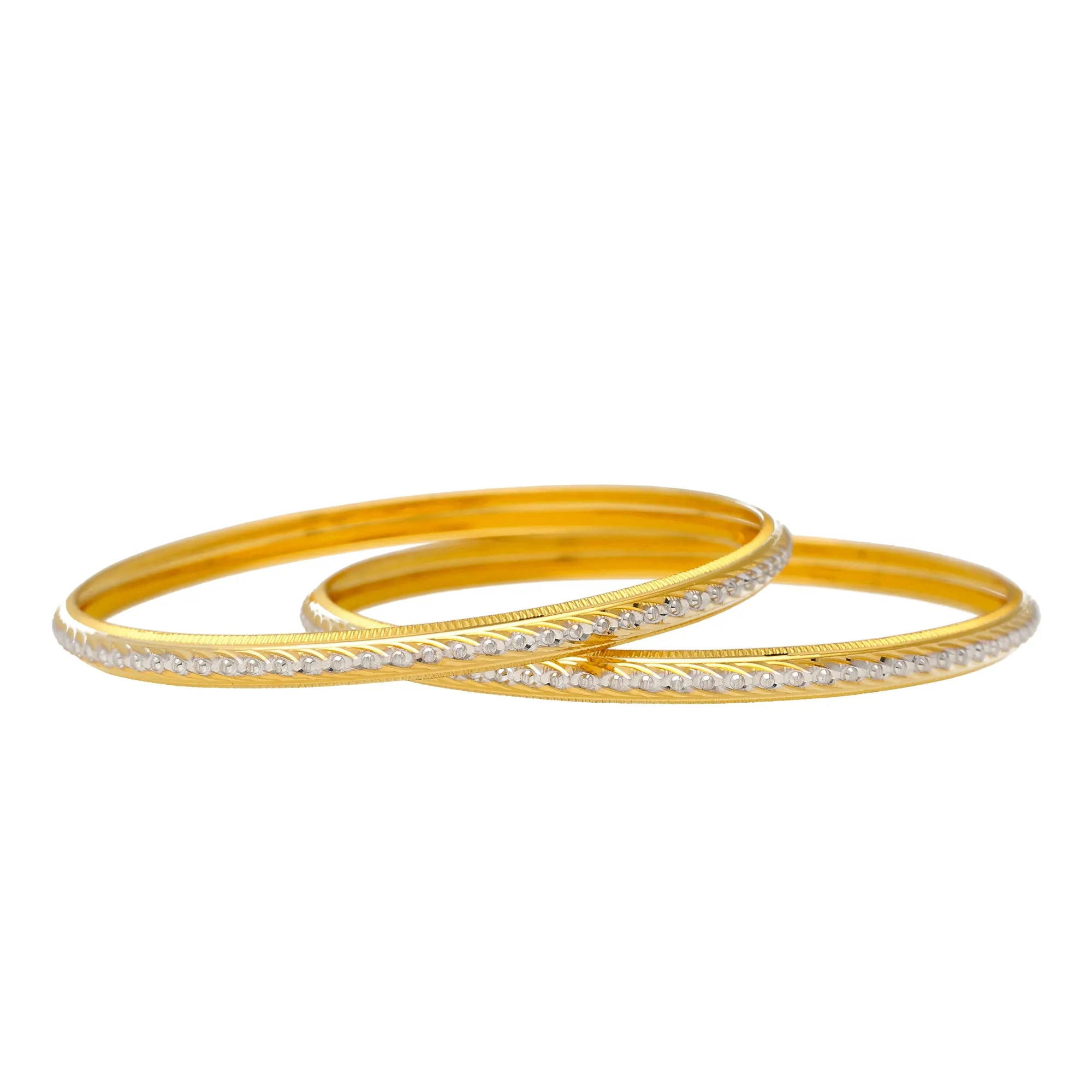 22K Yellow & White Gold Bangle Set of 6 (78.1gm)