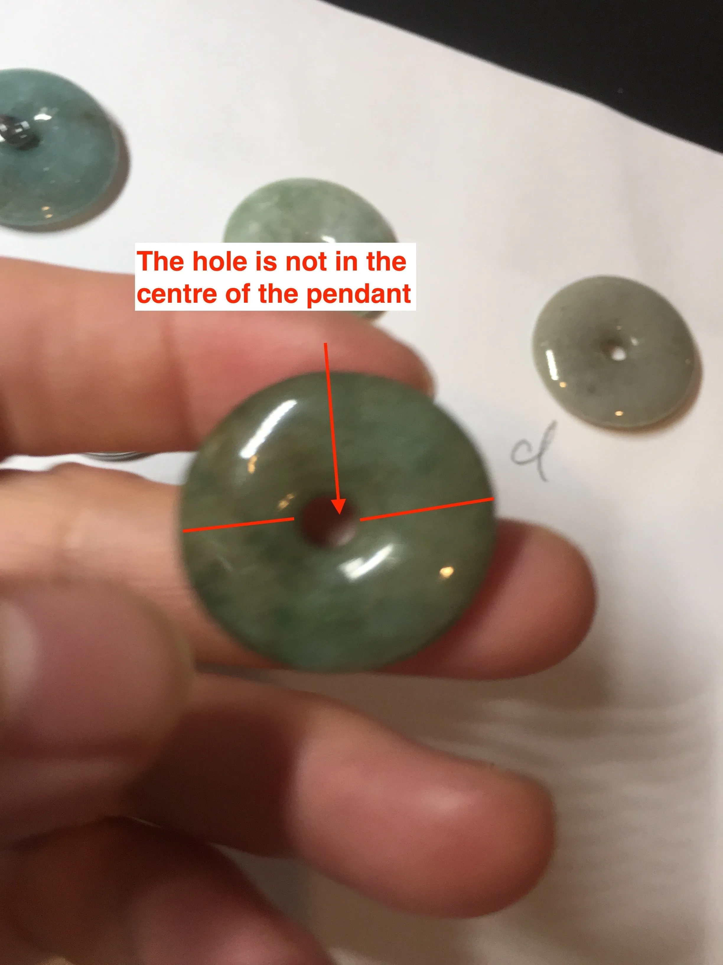 25mm 100% Natural light green/blue/gray/yellow jadeite Jade Safety Guardian Button(donut) Pendant AR101