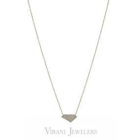 .28CT Diamond Pave Geometric Pendant set in 14K Yellow Gold