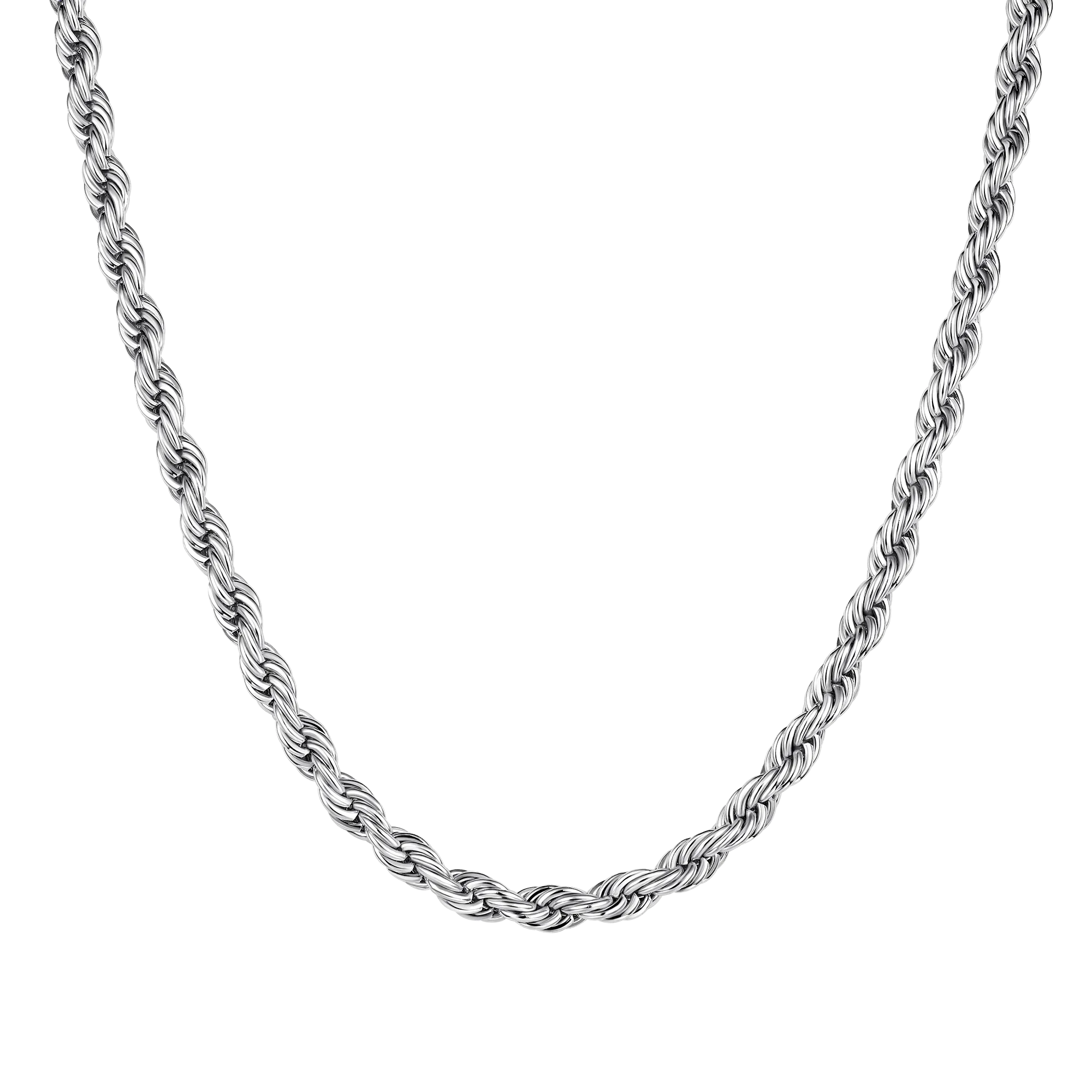 4.5mm White Gold Rope Chain