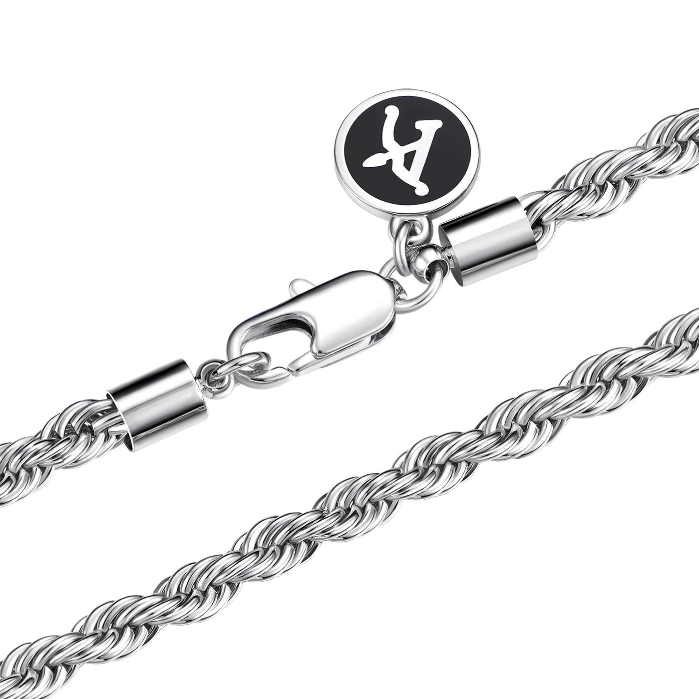 4.5mm White Gold Rope Chain