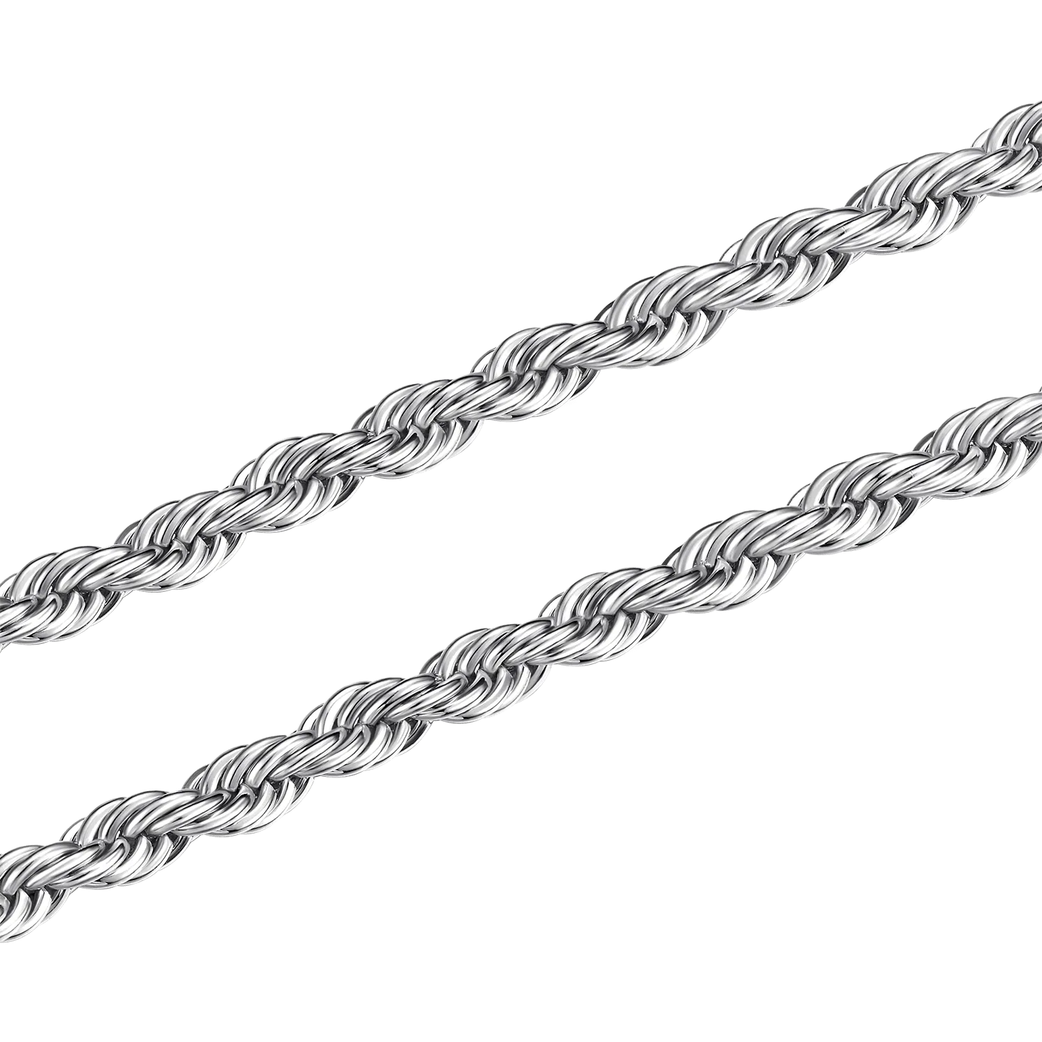 4.5mm White Gold Rope Chain