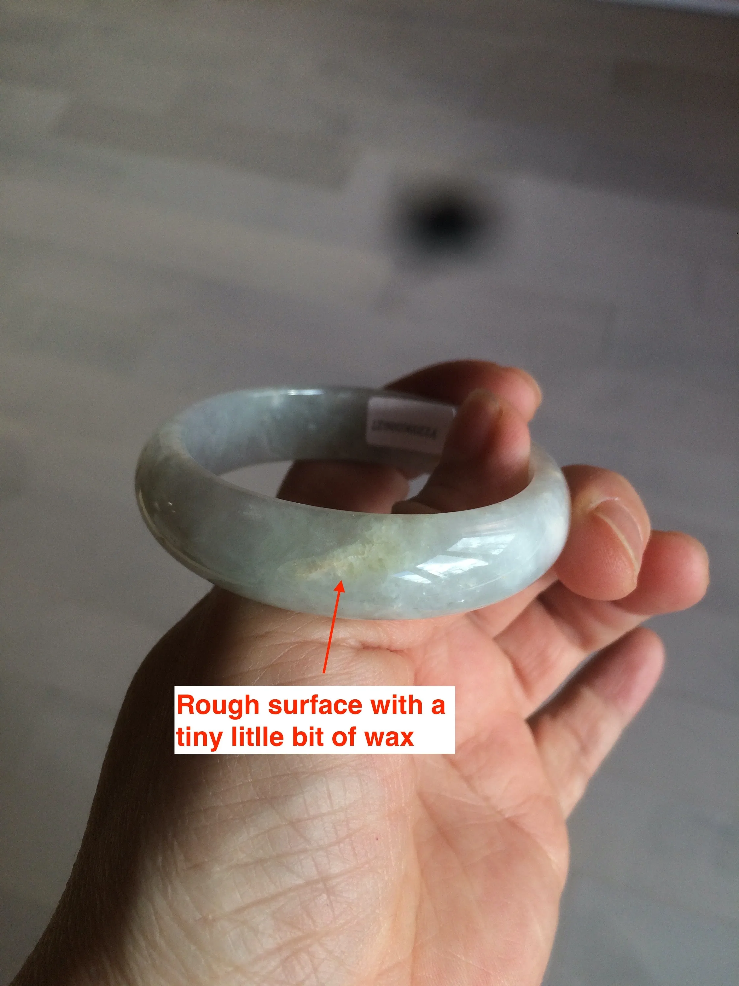 49mm Certified Type A 100% Natural icy light green/white/purple oval Jadeite Jade bangle etsy AT31-0627