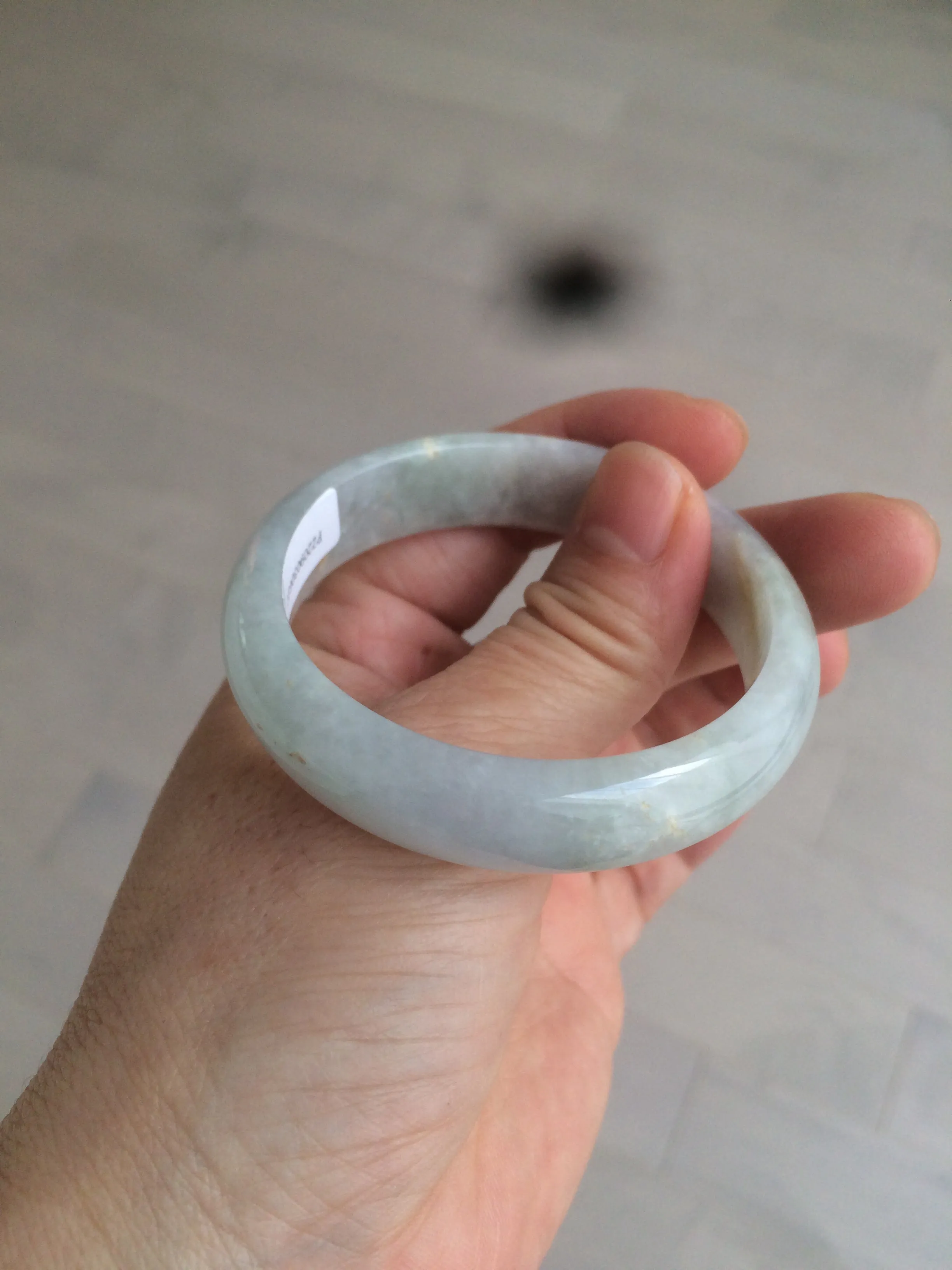 49mm Certified Type A 100% Natural icy light green/white/purple oval Jadeite Jade bangle etsy AT31-0627