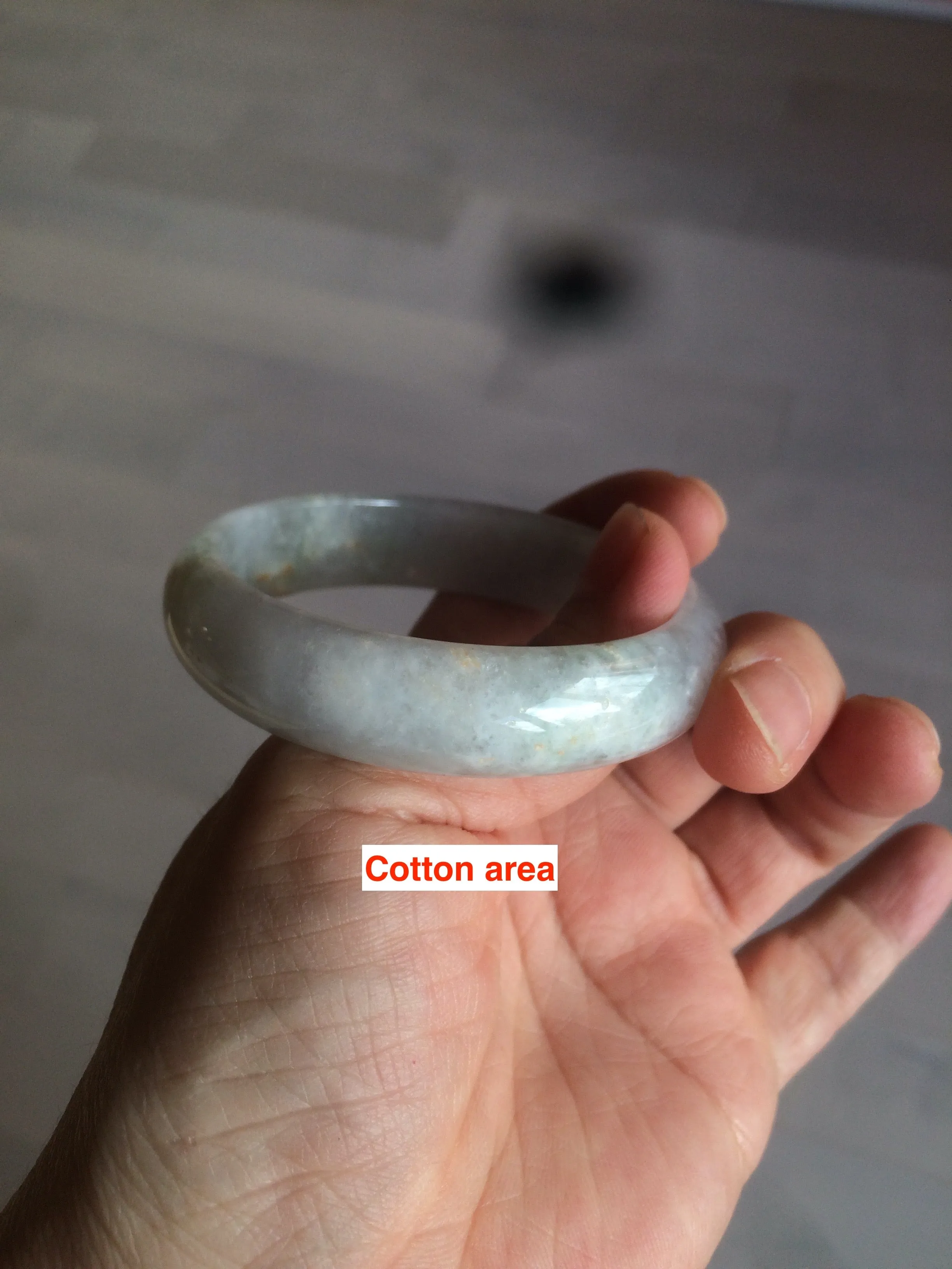 49mm Certified Type A 100% Natural icy light green/white/purple oval Jadeite Jade bangle etsy AT31-0627