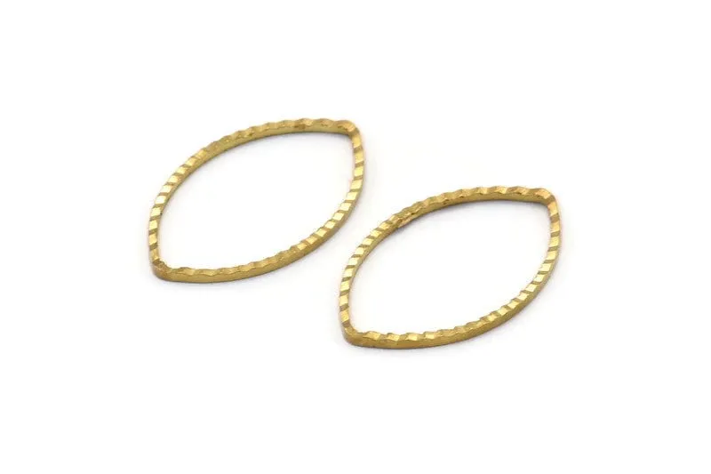 50 Raw Brass Marquise Charms (21x13 Mm) D145--n0531