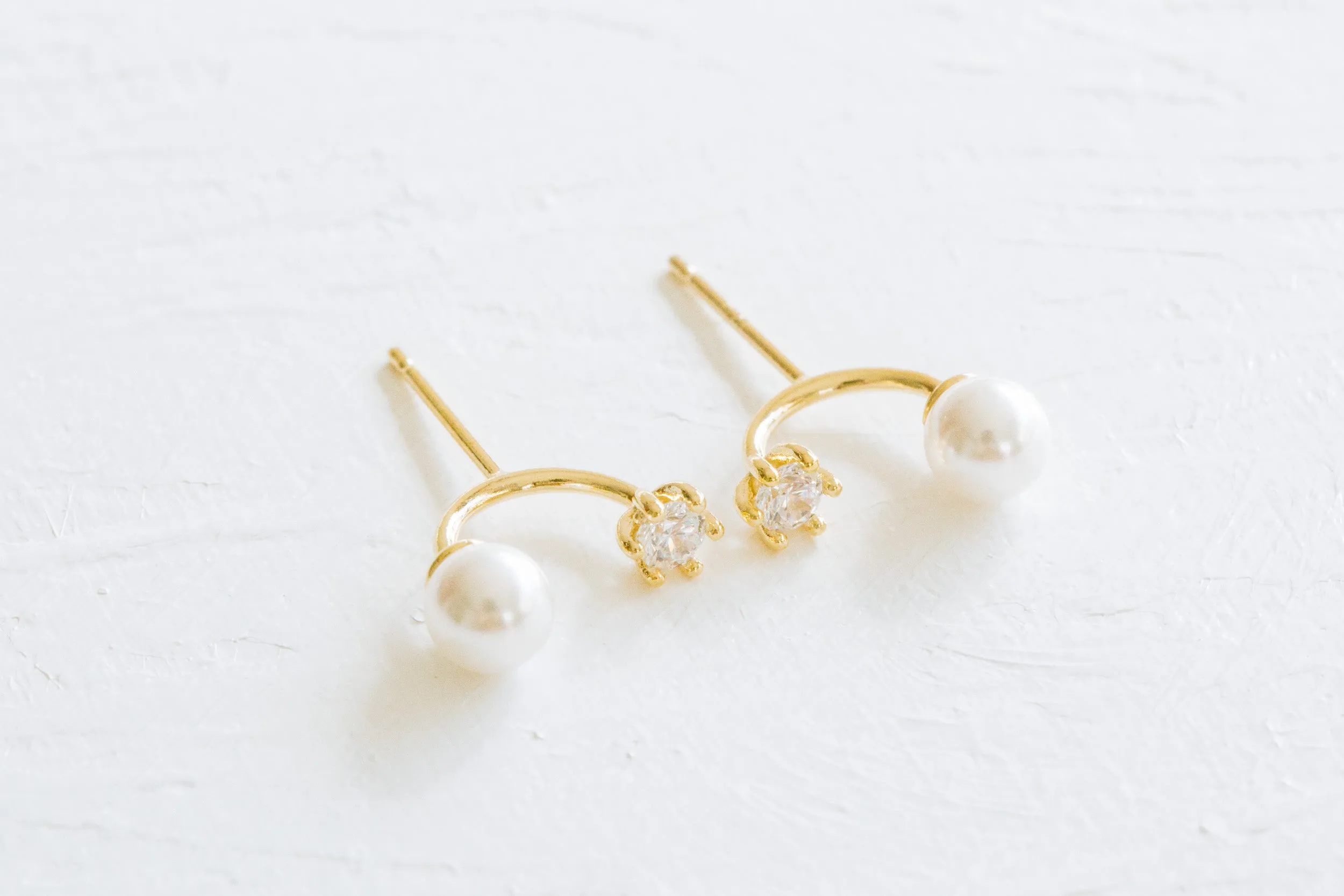 925 Sterling Silver Cz and Simulated Pearl Ball Ear Studs Post Earrings