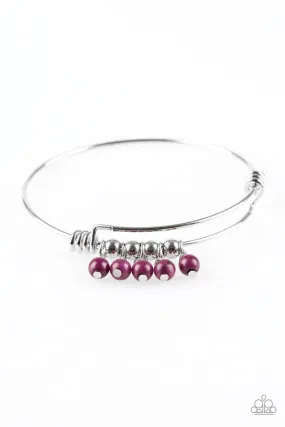 All Roads Lead to ROAM Purple Charm Bangle Bracelet - Paparazzi Accessories