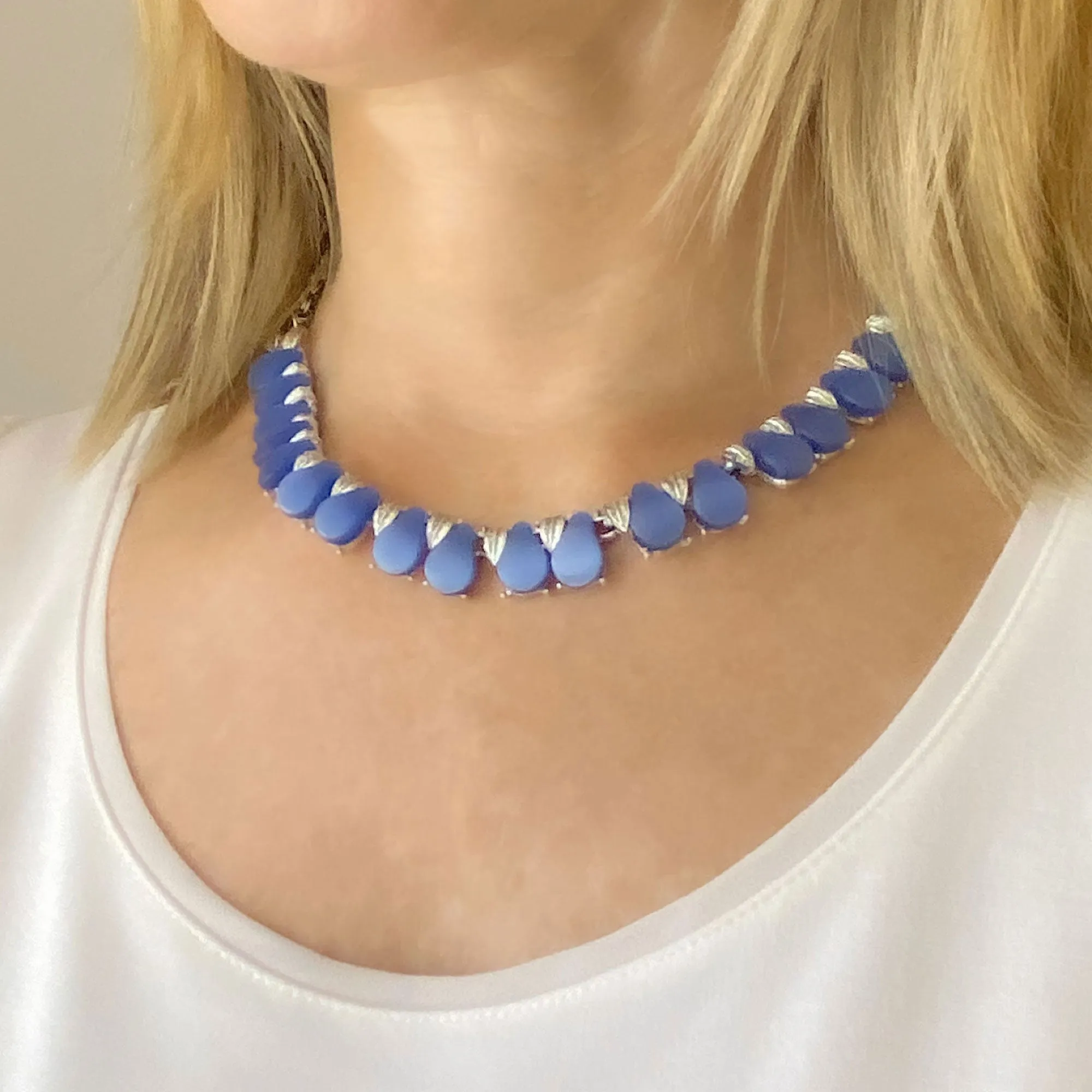 ALLESANDRO vintage silver and blue necklace