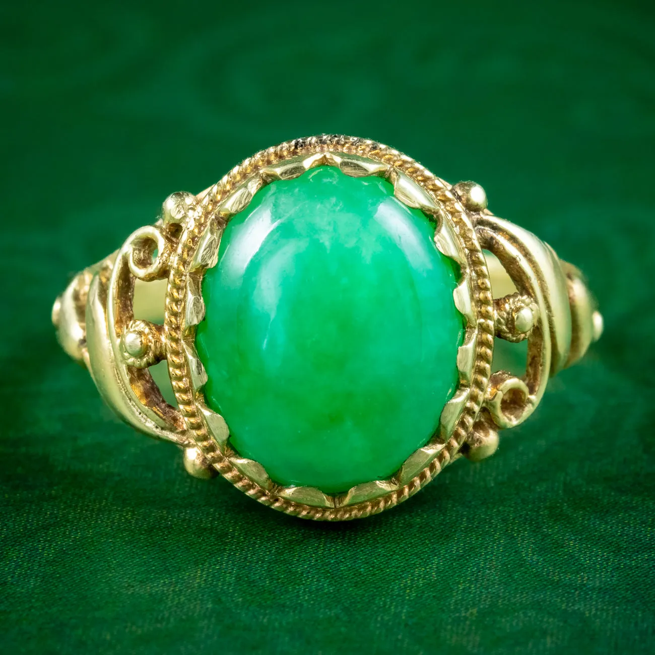 Antique Victorian Jade Solitaire Ring