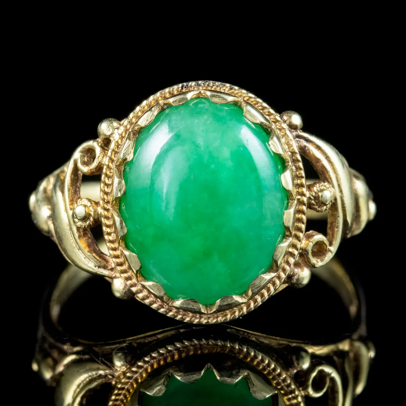 Antique Victorian Jade Solitaire Ring