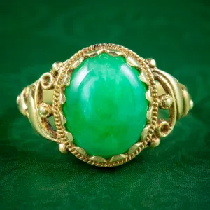 Antique Victorian Jade Solitaire Ring