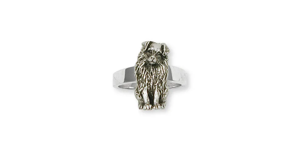 Australian Shepherd Ring Jewelry Sterling Silver Handmade Dog Ring AU8-R