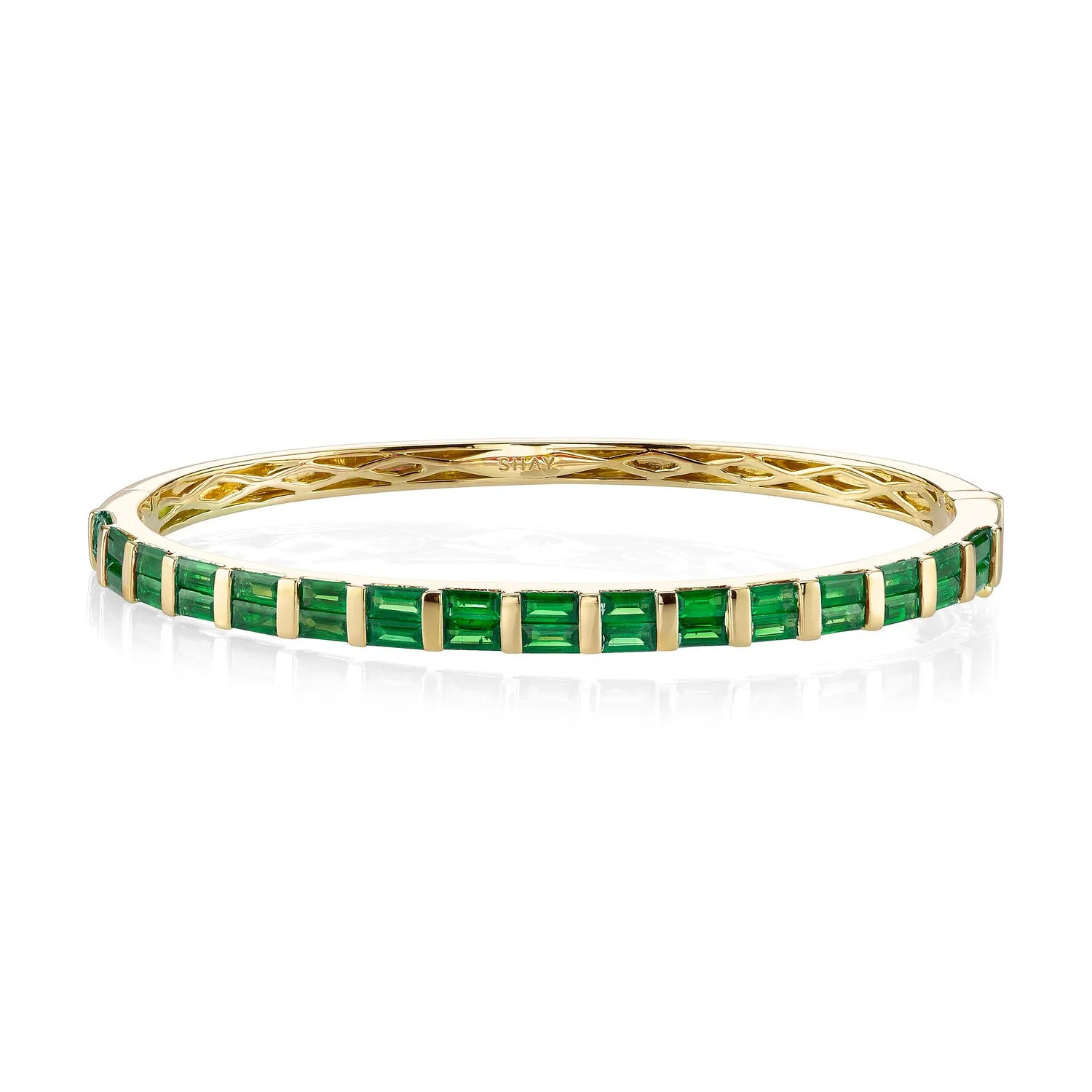 Baguette Cut Gemstone Bangle