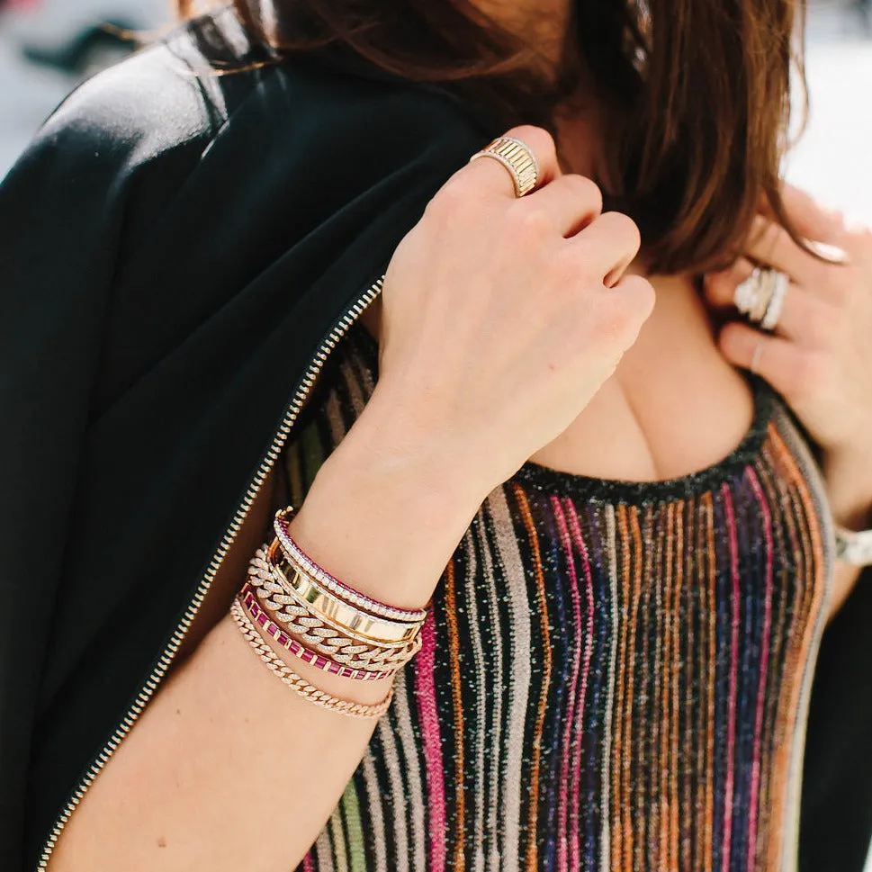 Baguette Cut Gemstone Bangle