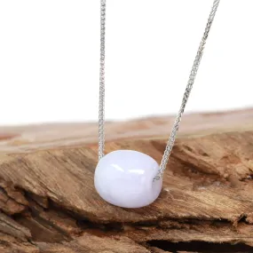 Baikalla? "Good Luck Button" Necklace Real Lavender Jade Lucky TongTong Pendant Necklace