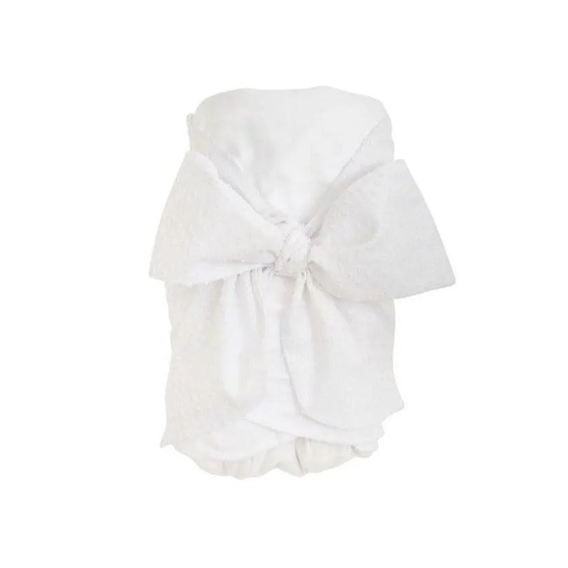 Beaufort Bonnet Bow Swaddle, Worth Avenue White Dallas Dot