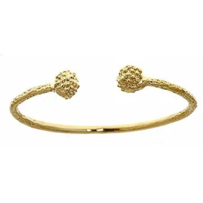 Better Jewelry 10K Yellow Gold BABY West Indian Bangle w. Textured Ball Ends