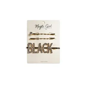 BLACK 1 | Rhinestone Hair Pin 3PCS