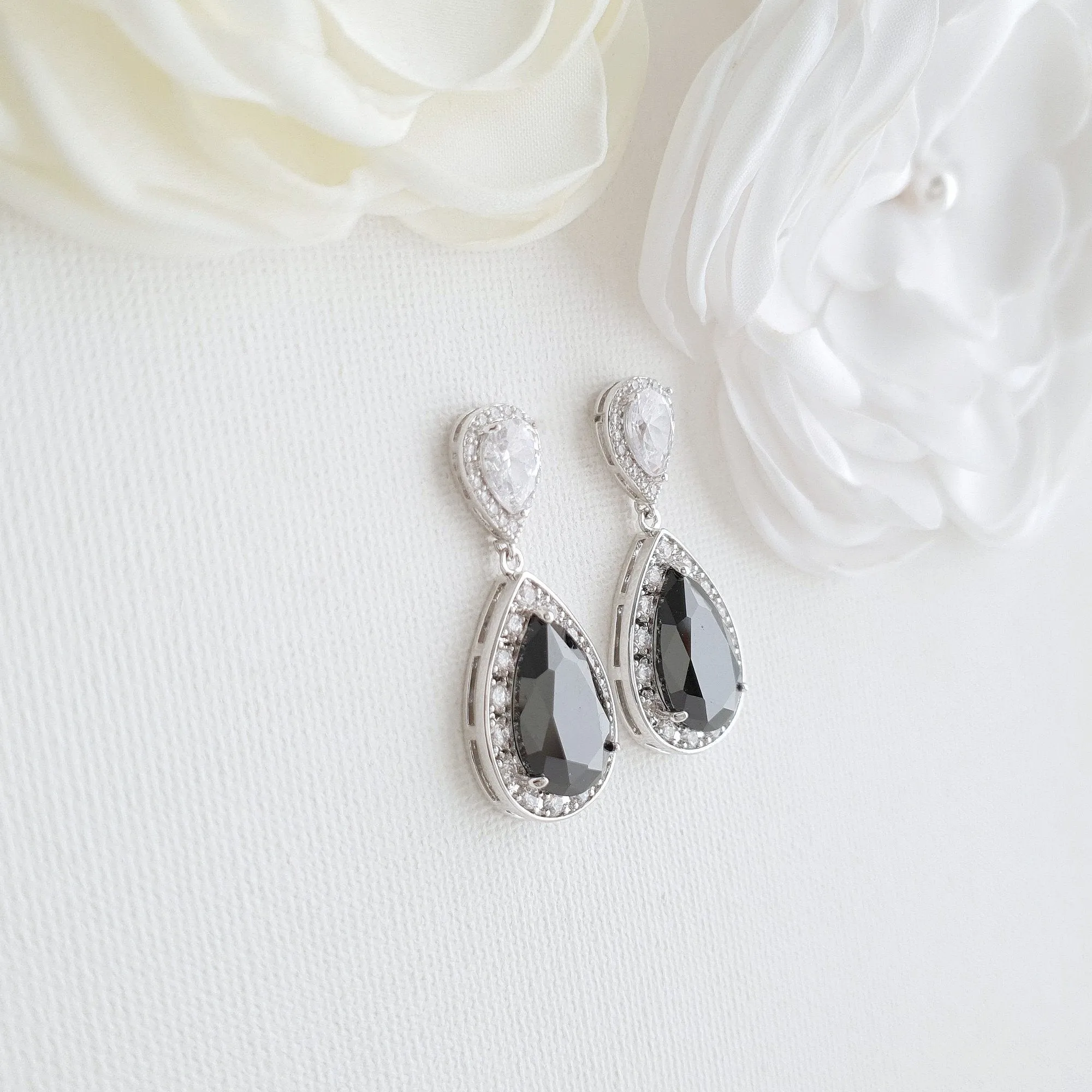 Black Drop Earrings- Zoe