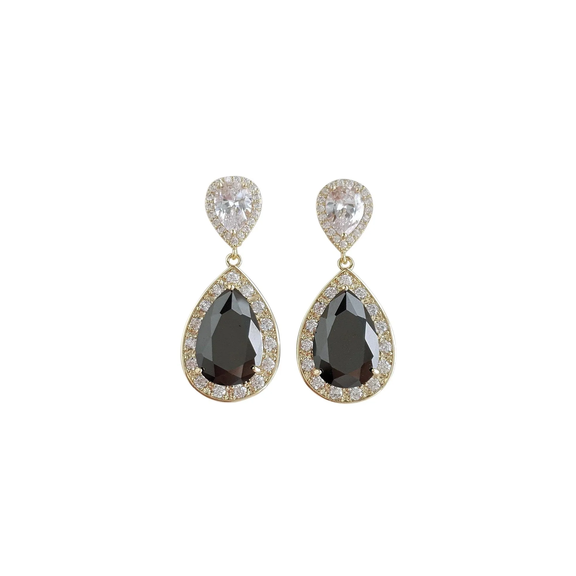 Black Drop Earrings- Zoe