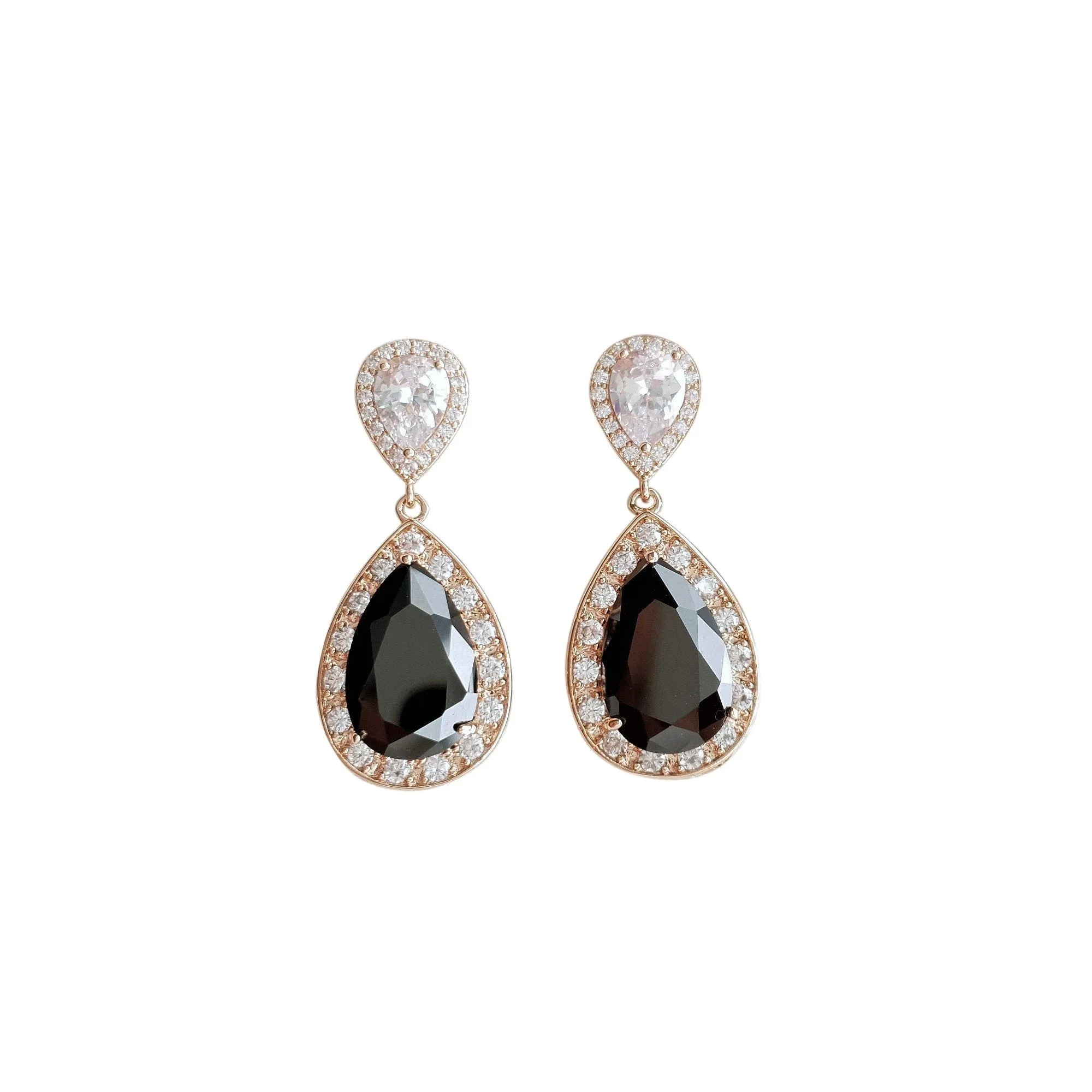 Black Drop Earrings- Zoe