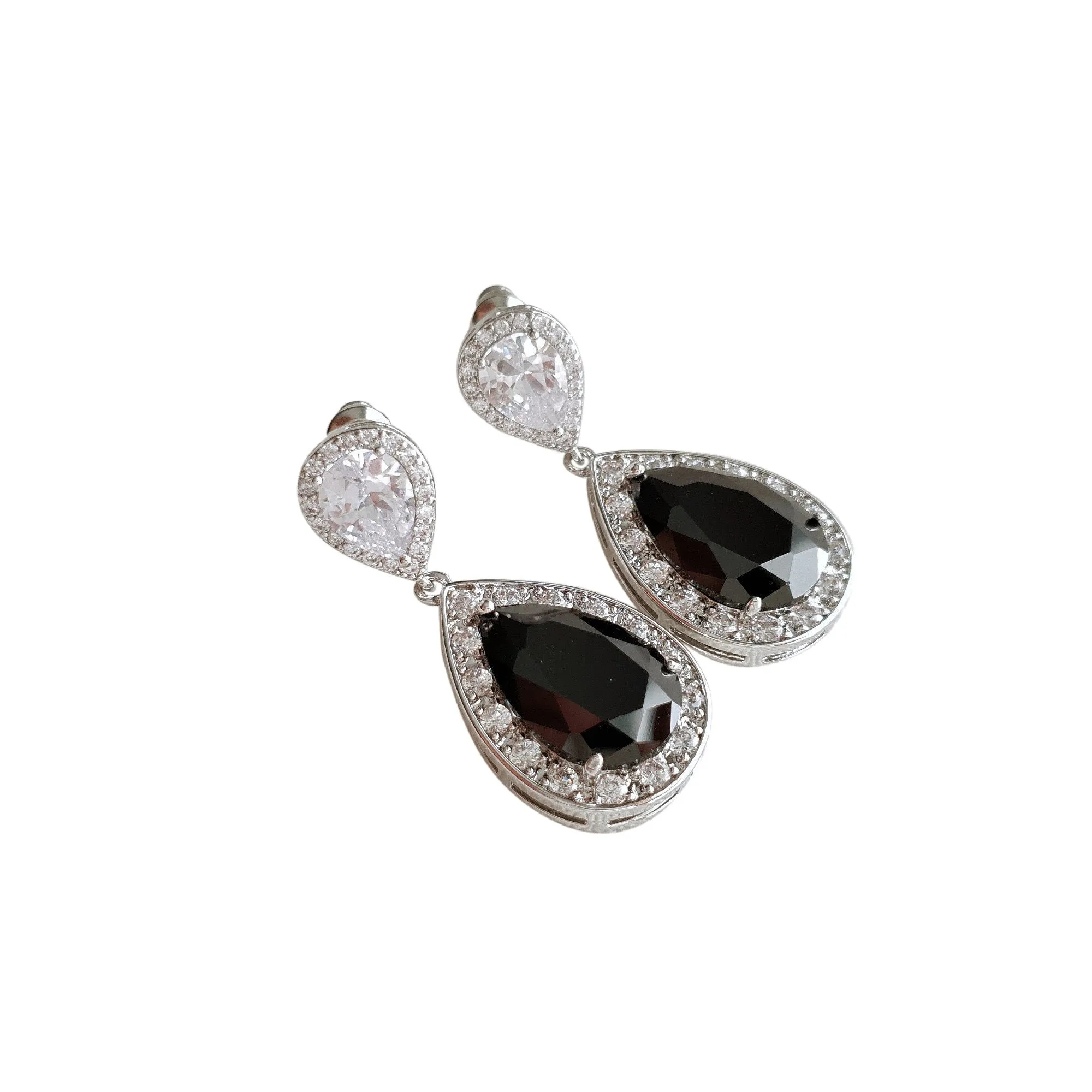 Black Drop Earrings- Zoe