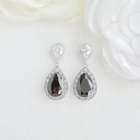 Black Drop Earrings- Zoe