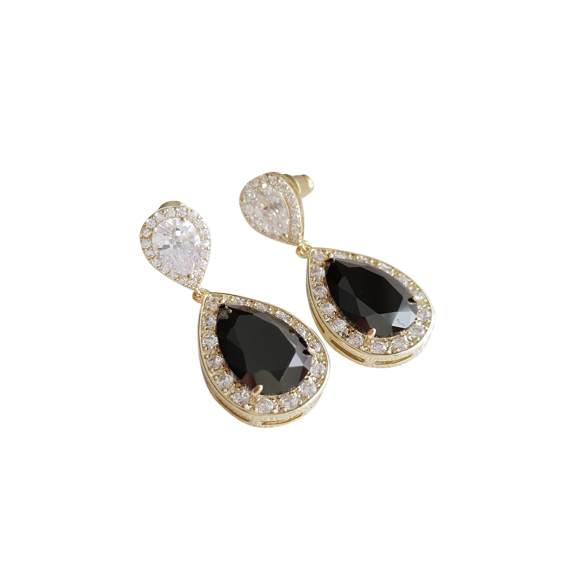 Black Drop Earrings- Zoe