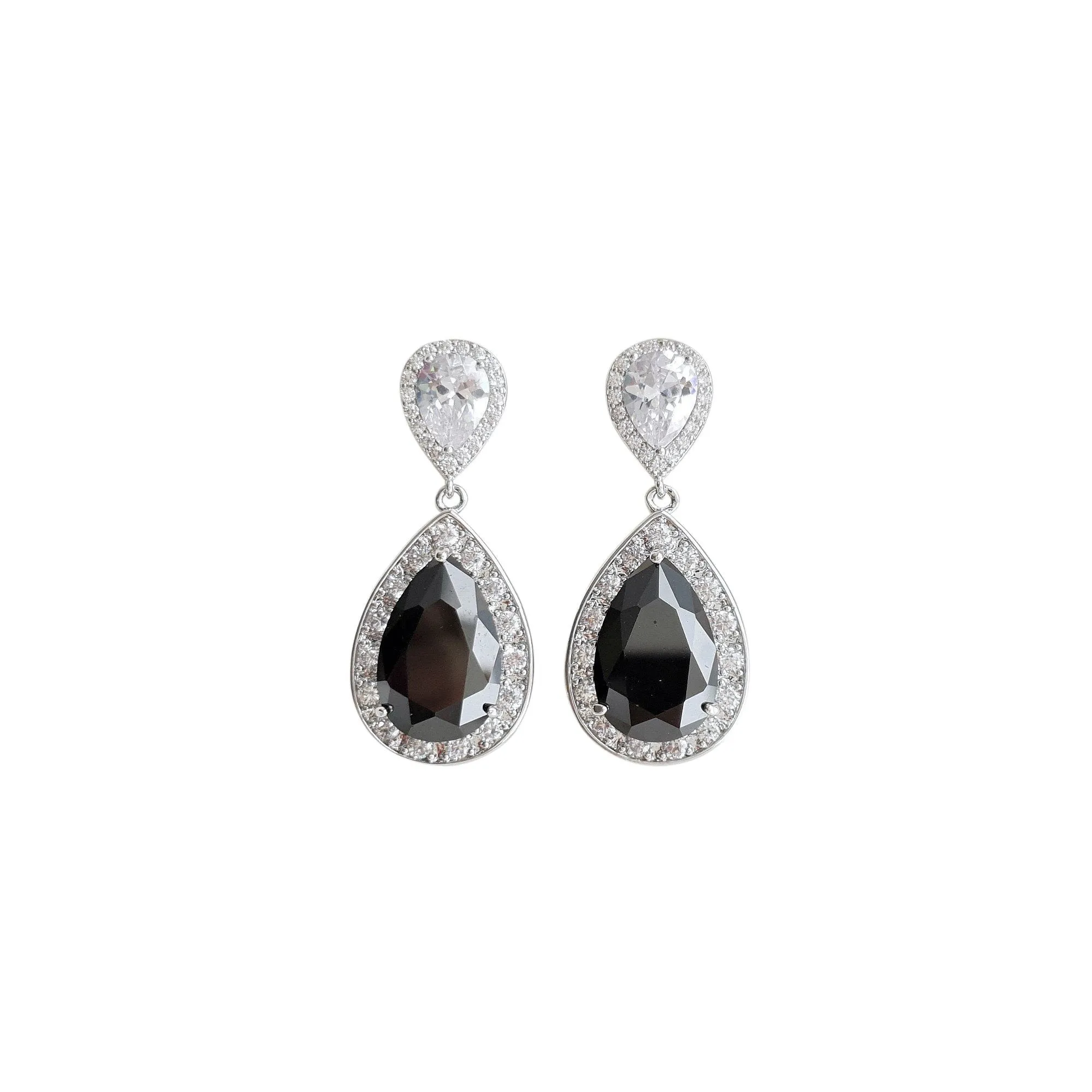 Black Drop Earrings- Zoe