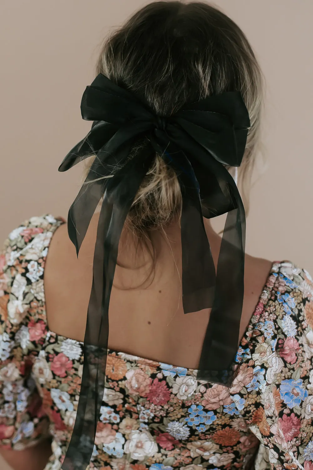 Black Satin Bow