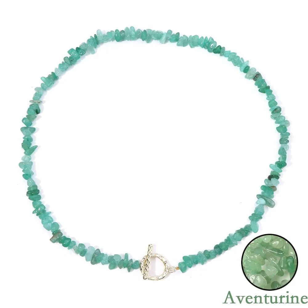 Boho Fashion Aventurine and other Stone Chips Choker