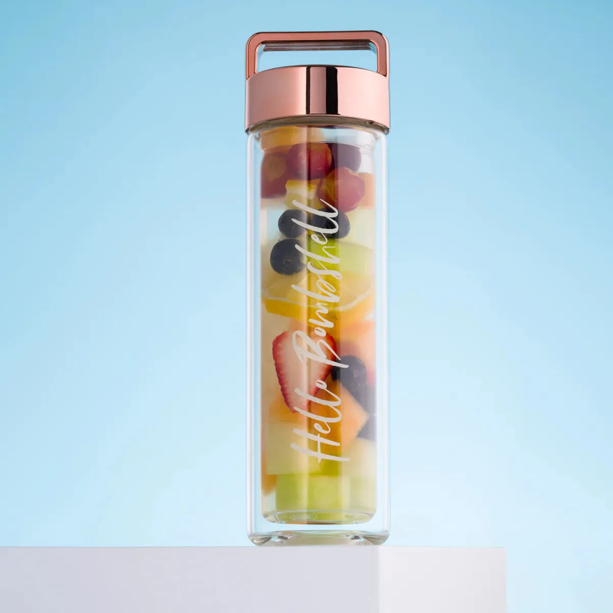 BOMBSHELL BEAUTY BOTTLE - 450ML GLASS INFUSER BOTTLE