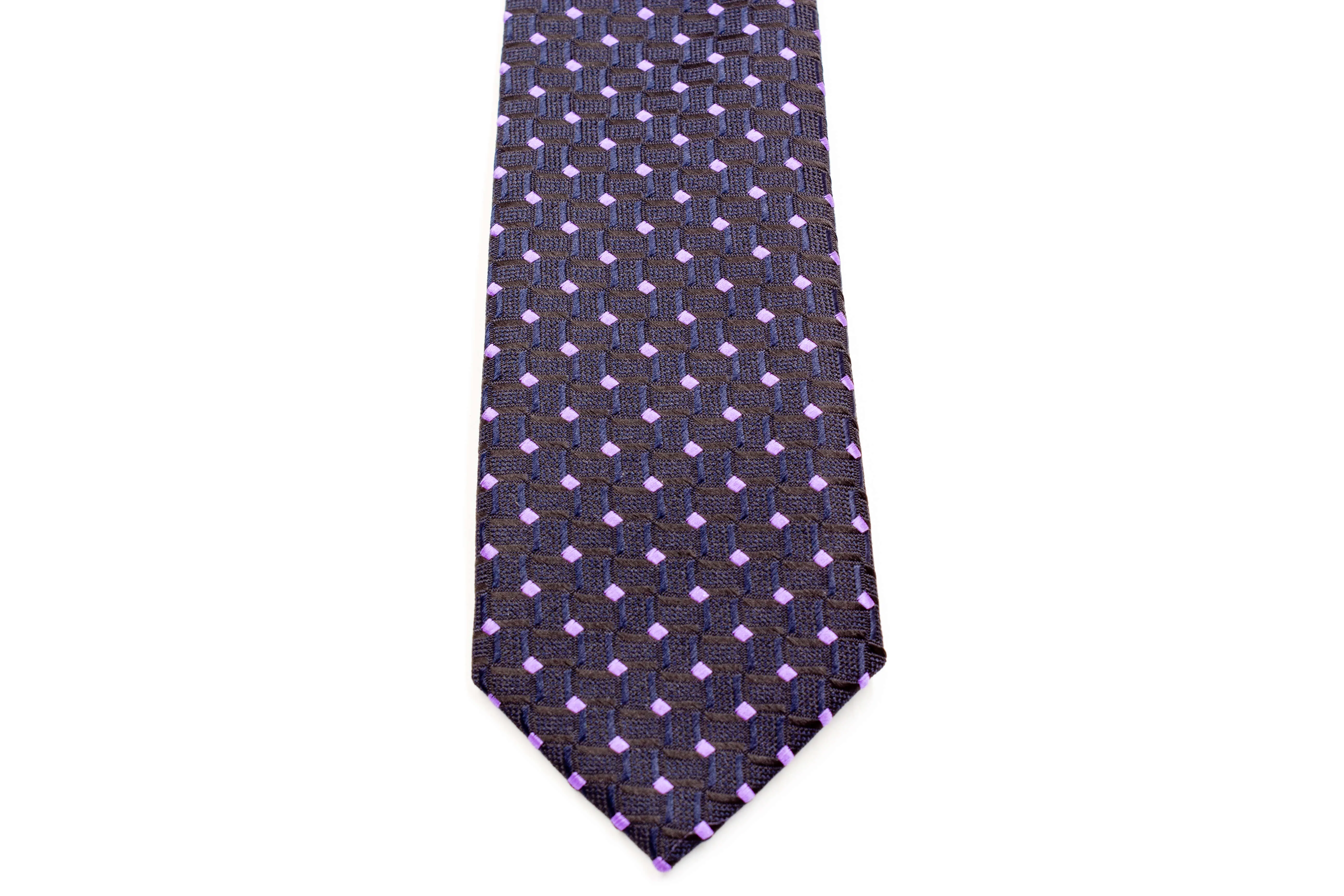 Boys Ties - Black and Purple Diamond