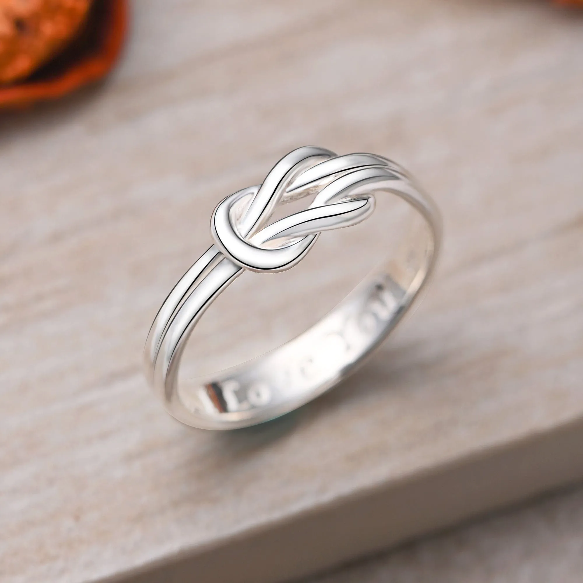 Braided Knot Silver Promise Rings for Him