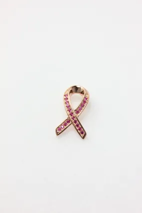 Breast Cancer Awareness Ribbon Pendant With 14K Rose Gold Plating